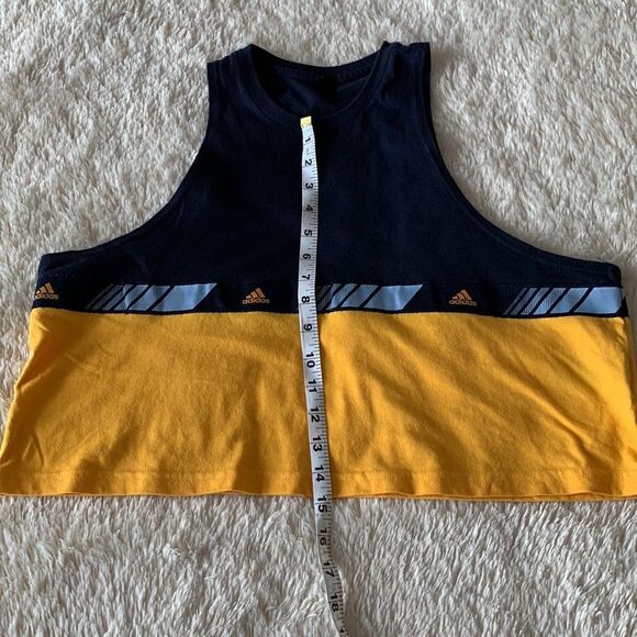 Adidas blue and yellow crop top tank large - Picture 7 of 16
